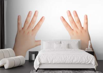 two children hands on an isolated background Wall mural