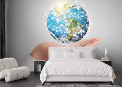 Globe ,earth in human hand Wall mural