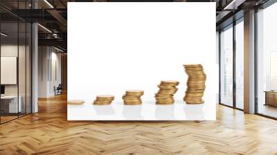 Graph stock market. Coins on stacks. investment and saving concept Wall mural