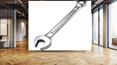 Chrome Wrench Isolated on White Background Wall mural