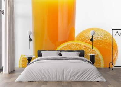 orange juice in a glass, for fresh drink needs Wall mural