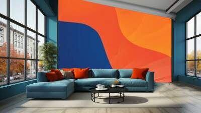 Abstract background design featuring flowing orange and blue shapes with a modern and vibrant feel, ideal for websites, presentations, and digital art projects Wall mural