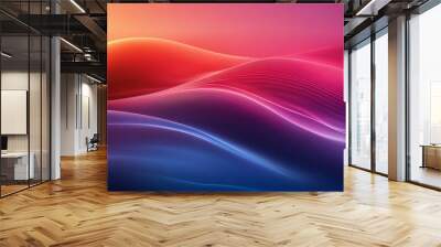 Abstract colorful waves background flowing in smooth motion Wall mural