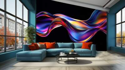 Abstract liquid form flowing with vibrant colors Wall mural