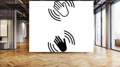 Applause icon vector set. Hand waving illustration sign collection. hello welcome or goodbye symbol. Wall mural