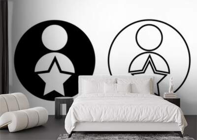 Business client vector icon. people group with stars illustration sign. lead symbol. Wall mural