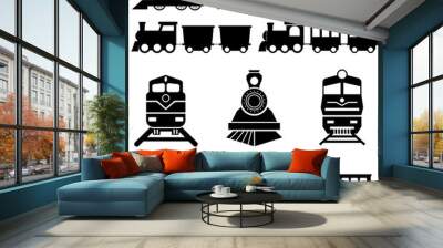 Children's train icon Vector set. public transport illustration sign collection. railroad symbol.  Wall mural