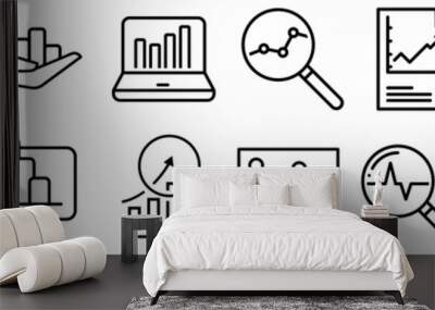 data analysis icon vector set. profit graph illustration sign collection. data science symbol or log Wall mural