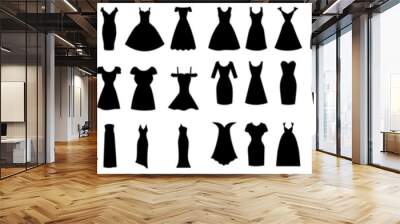 Dress icon vector set. frock illustration sign collection. Fashion symbol or logo. Wall mural