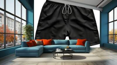 Essential black shorts mockup - Cut out, Transparent background Wall mural