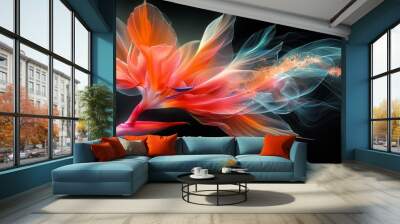 Ethereal flower bloom in digital art form Wall mural