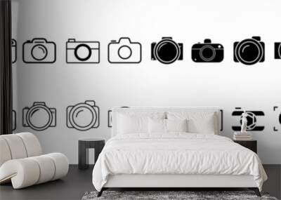 Foto camera icon vector set. photo illustration sign collection. focus symbol. cam logo or mark. Wall mural