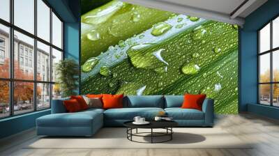 Fresh zucchini showing water droplets after being washed Wall mural