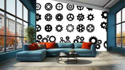 Gear icon vector set. clockwork illustration sign collection. Mechanics symbol. Wall mural