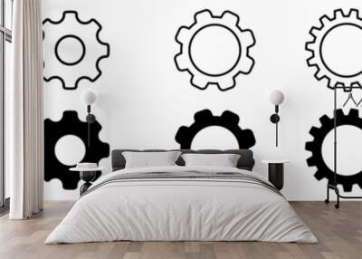 Gear icon vector set. Mechanics icon vector set. Engineering symbol or logo. Wall mural