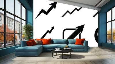 growth trend chart icon vector set. profit graph illustration sign collection. up arrow symbol or lo Wall mural