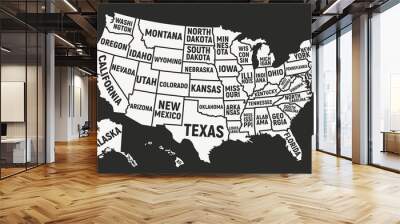 United States of America map with state names. USA background. Vector illustration Wall mural