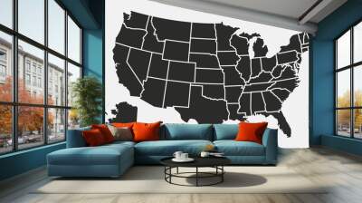 usa map with states isolated on a white background. united states of america map. vector illustratio Wall mural