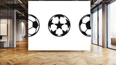 Vector Soccer ball icons isolated on white background. Classic football ball, Star football ball. Vector illustration Wall mural