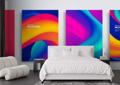 futuristic background with gradient shapes. abstract posters for social media and websites. vector Wall mural