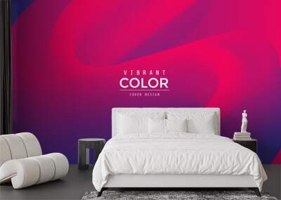 red and blue fluid wave. duotone geometric compositions with gradient 3d flow shape. innovation mode Wall mural