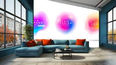 Set of abstract colorful liquid shapes. Fluid gradients banner design. An isolated dynamical art form. Wall mural