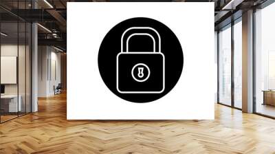 Lock icon vector. Closed illustration sign. Padlock symbol or logo. Wall mural