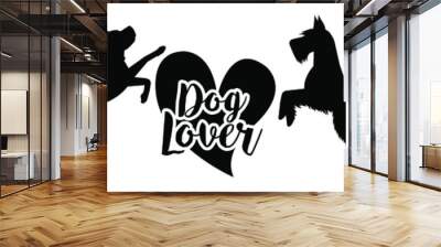 Love dog icon vector set. pet illustration sign collection. animal symbol or logo. Wall mural