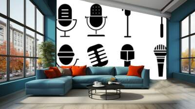 Microphone icon vector set. Mic illustration sign collection. Karaoke symbol. rec logo. Wall mural