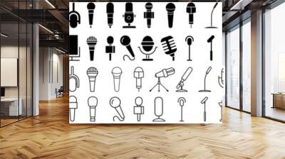 Microphone vector icon set. audio illustration sign collection. broadcast symbol on white background. Wall mural