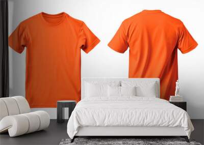 Orange T-Shirt on Transparent Background Wall mural