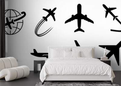 plane icon vector set. aviation illustration sign collection. travel symbol. aircraft logo. Wall mural