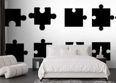 Puzzle icon vector set. Conundrum illustration sign collection. Teaser symbol or logo. Wall mural