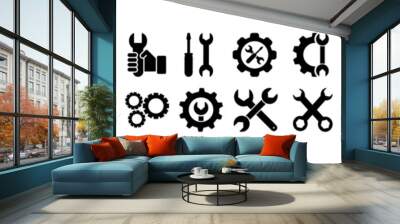 Repair icon vector set. Fix illustration sign collection. Service center symbol. Support logo. Wall mural