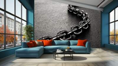 Black heavy metal chain Wall mural