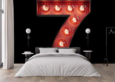 Light bulb digit alphabet character 7 seven font Wall mural