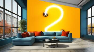 Neon light digit alphabet character 2 two font Wall mural