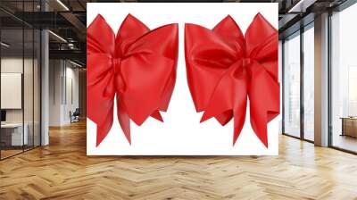 Red decoration celebration present gift bow isolated on white ba Wall mural