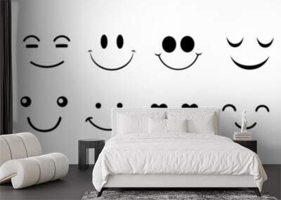 Smiley Face icon vector set. Happy Face illustration sign collection. laugh symbol or logo. Wall mural