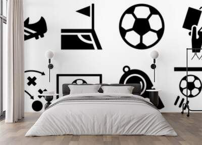 Soccer Vector Icons Set. football illustration sign collection. sport symbol. Wall mural