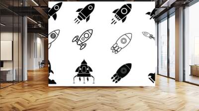 Space Rocket icon vector. Space Craft illustration sign. Shuttle symbol or logo. Wall mural