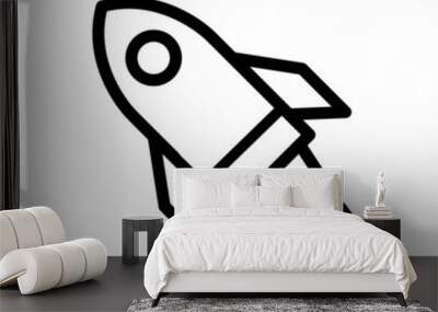 Space ship vector icon. rocket illustration symbol. rocketship logo. Wall mural