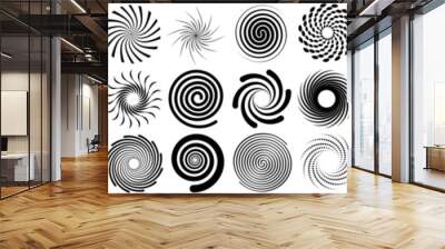 Spiral icon vector set. Volute illustration sign collection. Hypnotic Spiral symbol or logo. Wall mural