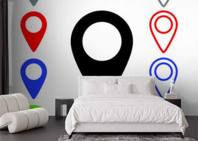 Vector icon search map. location illustration sign collection. pin symbol. pointer logo. Wall mural