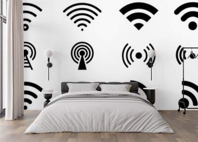 wi fi icon vector set. wireless illustration sign collection. signal symbol. Wall mural