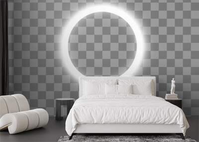 White round frame. Shining circle banner. Vector Illustration Wall mural