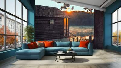 Sunrise At The Lake Wall mural