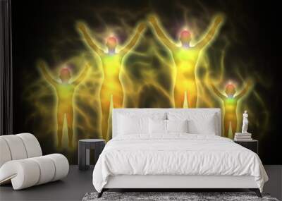 Family - woman, man and children - energy body, aura Wall mural