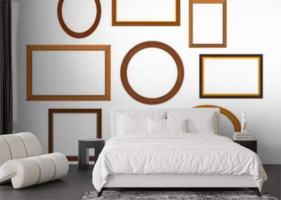 Wooden frames hanging on the wall vector isolated Wall mural