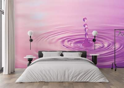 Abstract background of purple water drops Wall mural